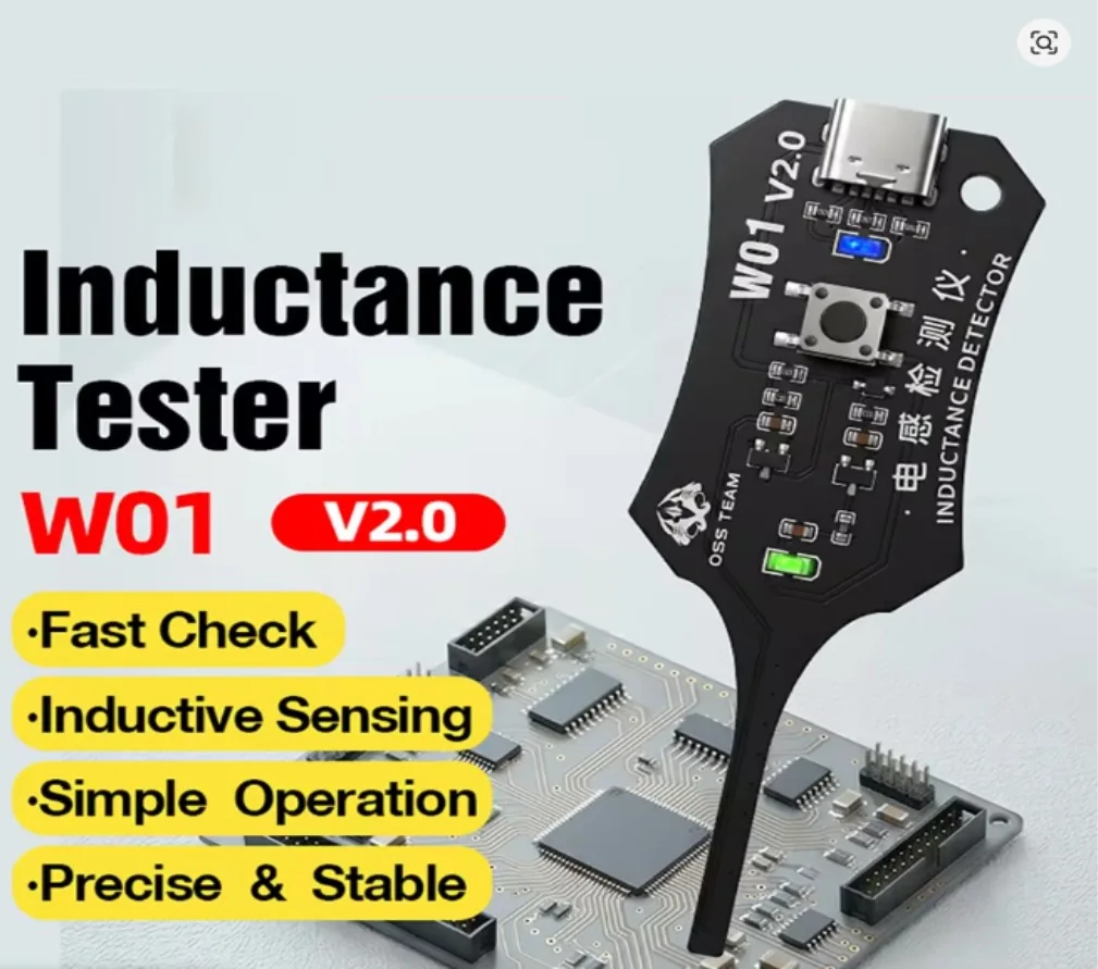 2 x W01 PCB Inductance Tester Type-C Electromagnetic Probe Motherboard Repair Tool Short Circuit Detector for iPhone Laptop