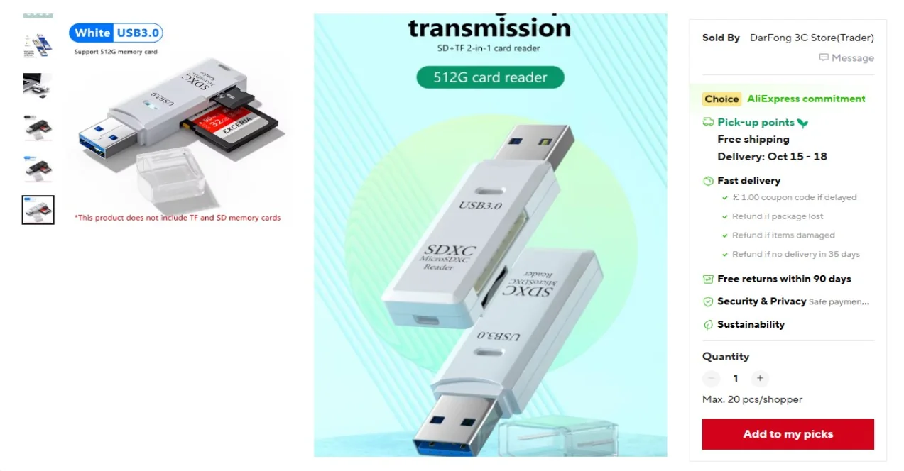 USB 3.0 Card Reader SD TF Card Memory Card Reader 2 IN 1 High Speed Smart Cardreader Adapter For PC Laptop Accessories